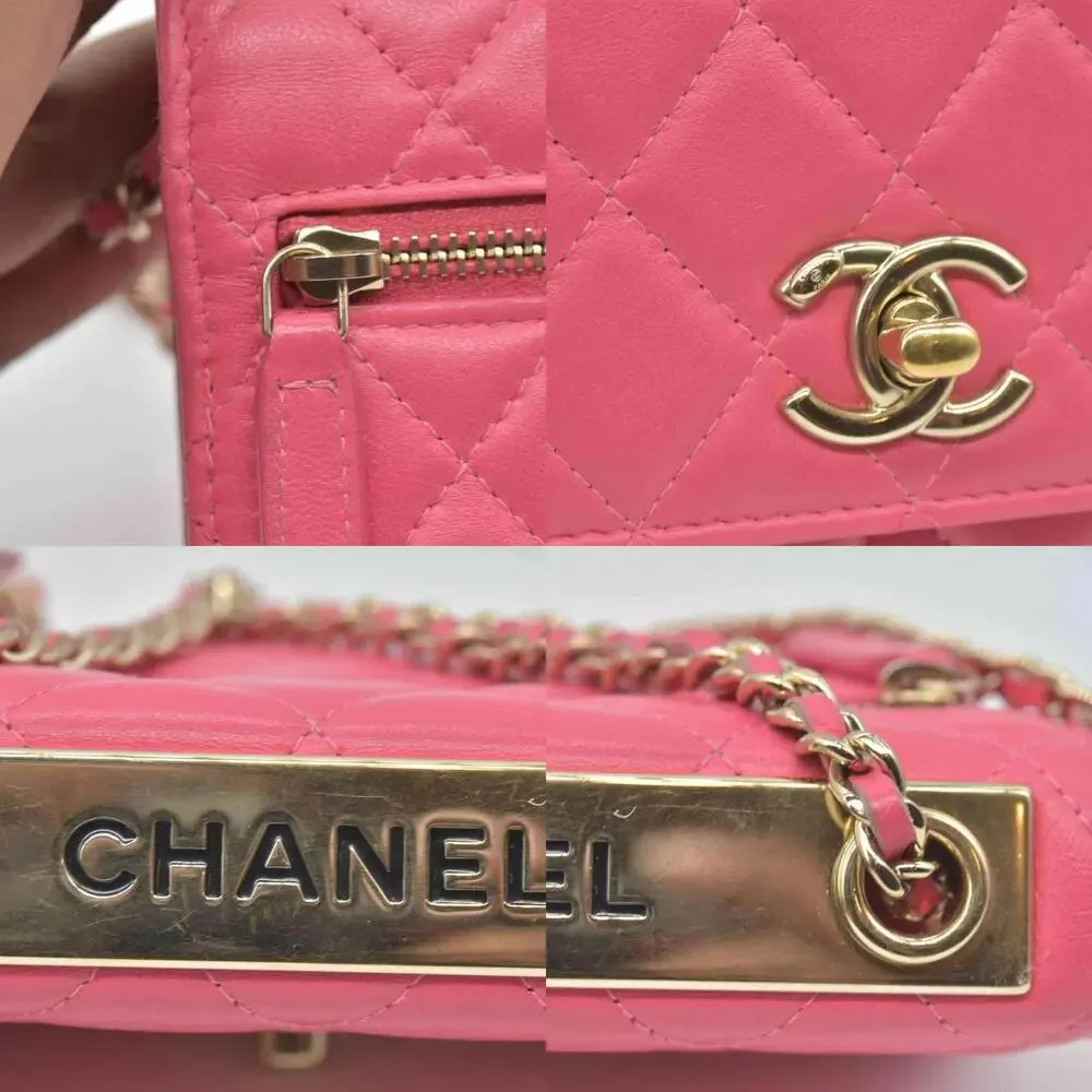 Chanel Lambskin Quilted Mini Trendy CC Wallet On Chain WOC